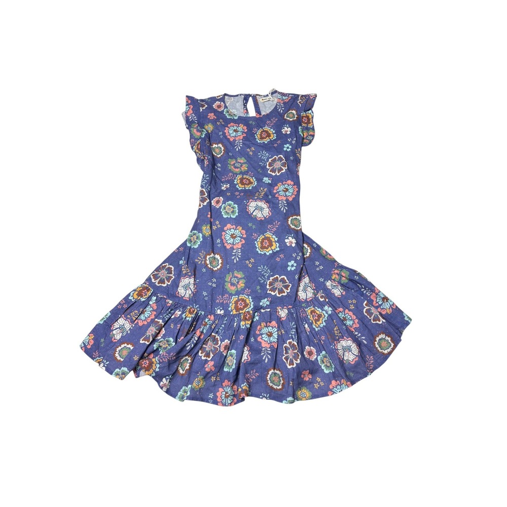 NWT Marine Layer Laney Mini Dress Marlin Hibiscus Floral Blue Linen Womens Small